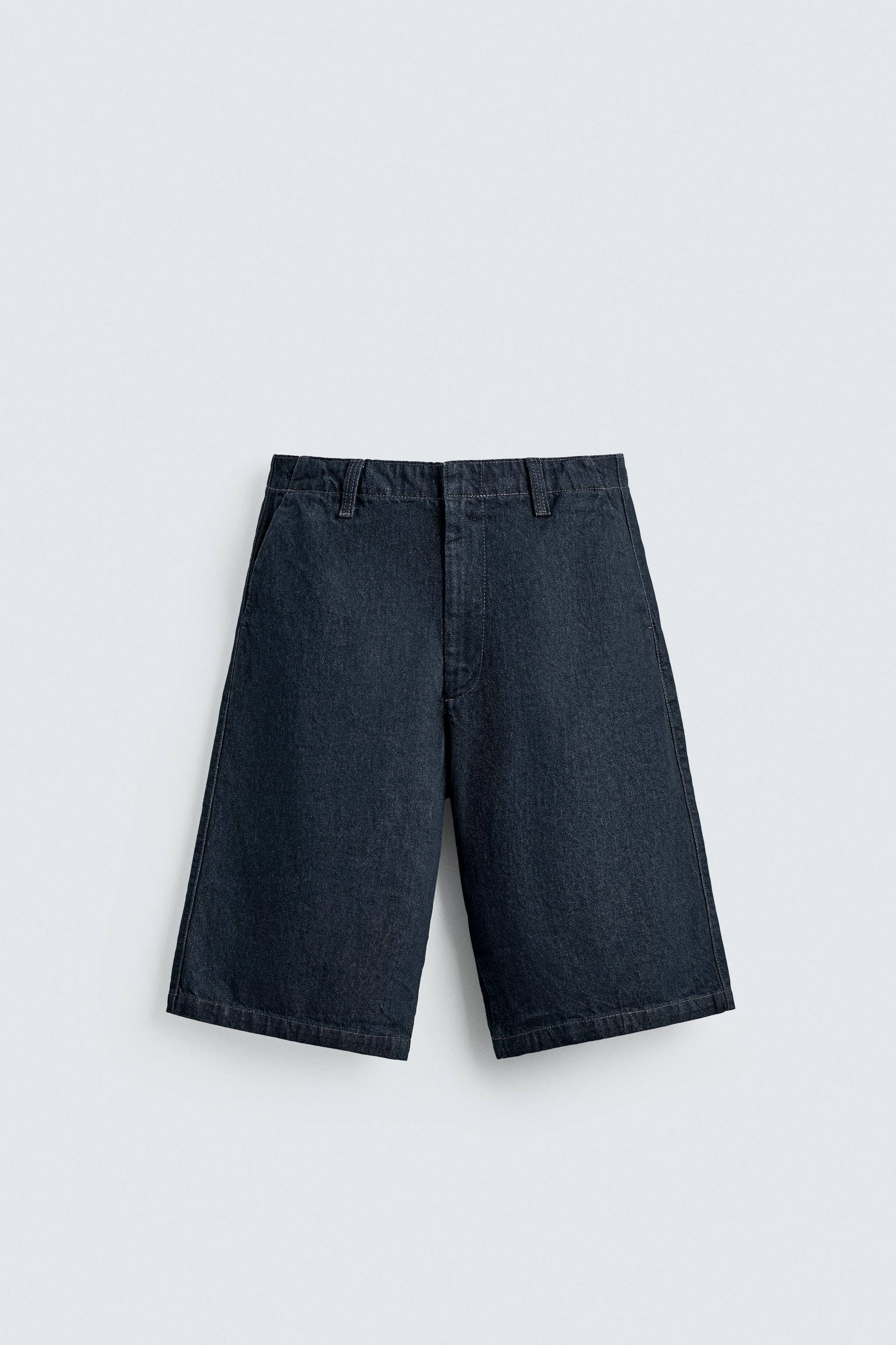 RELAXED FIT DENIM JORTS